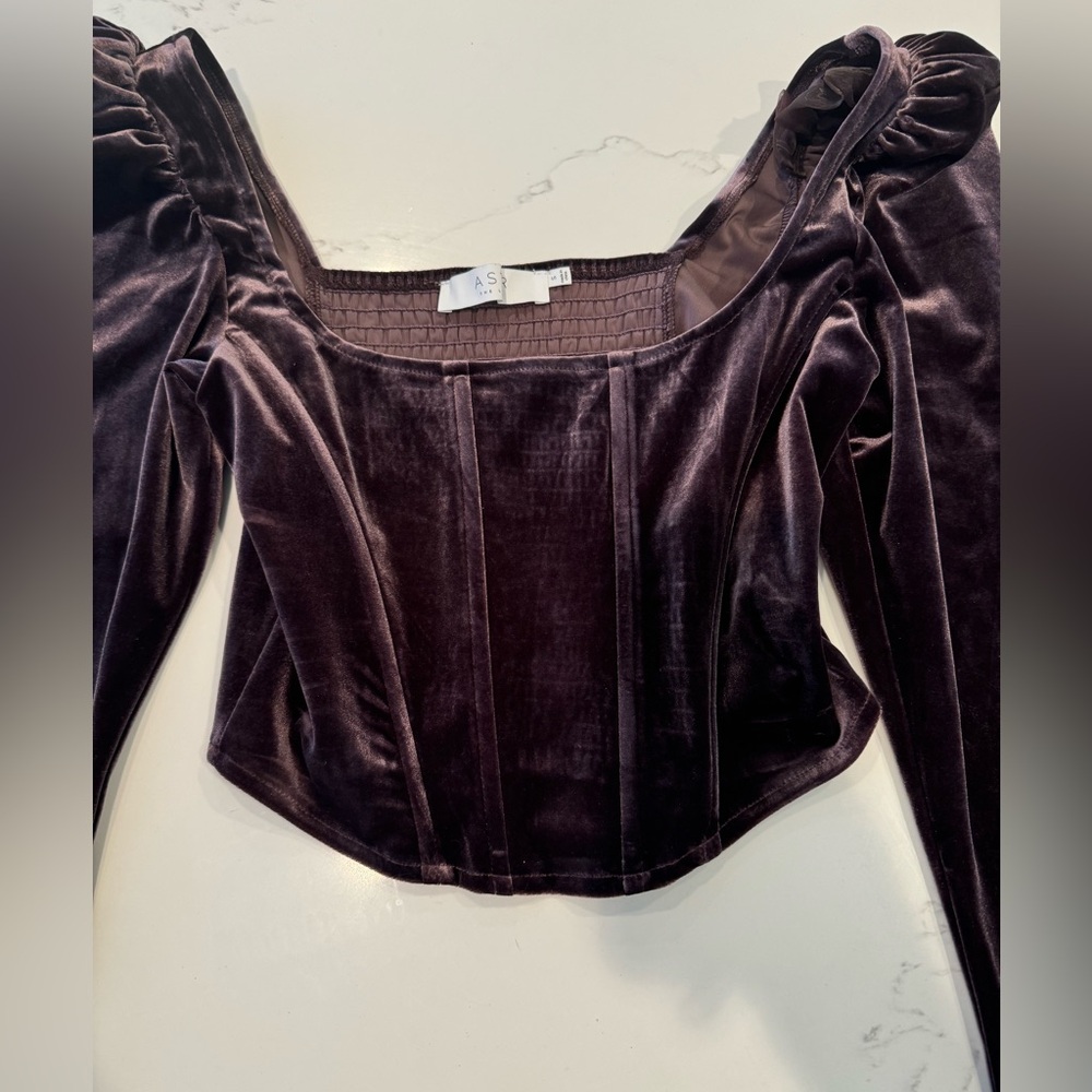 Astr the Label Ashbury Velvet Corset Top - Picture 2 of 4